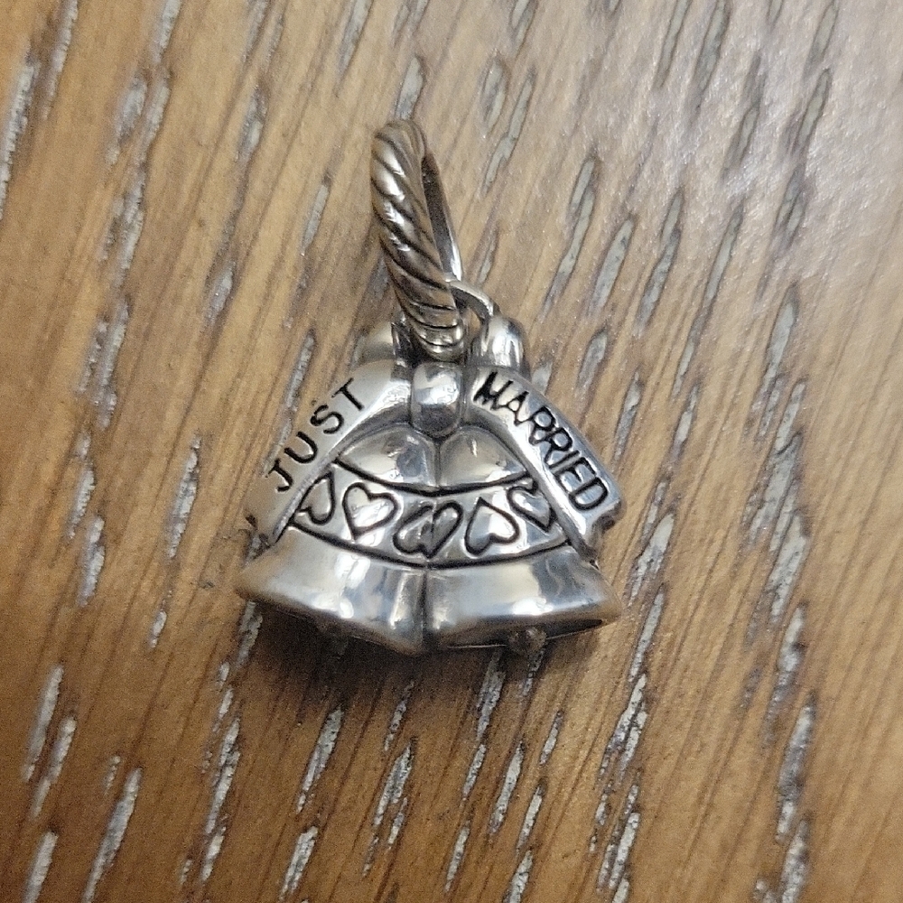 Brighton Silver 'Just Married' Charm